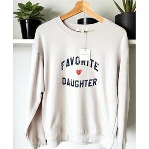 Favorite Daughter heart logo sweatshirt beige small NWT
